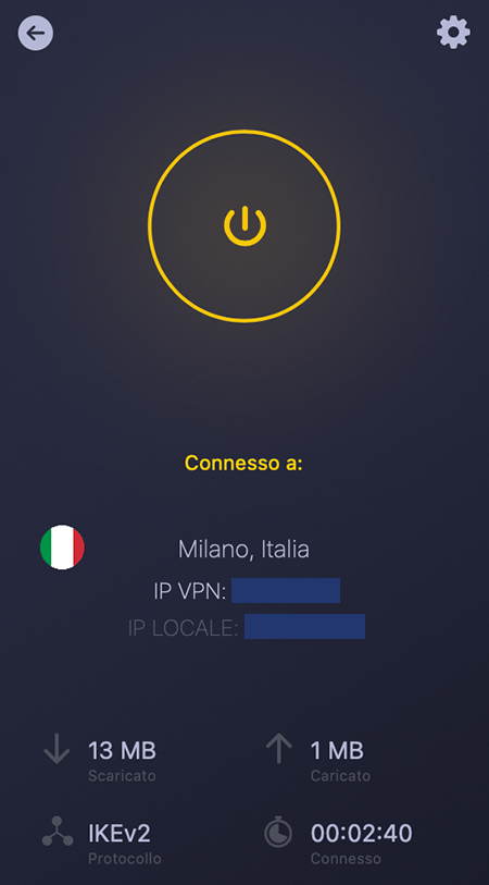 Screenshot di CyberGhost e client connesso