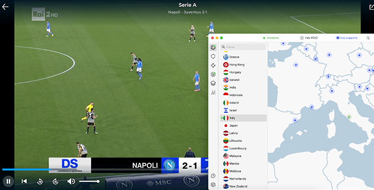 RaiPlay funzionante dall'estero grazie a NordVPN