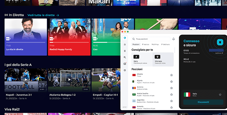 RaiPlay funzionante dall'estero grazie a Surfshark VPN
