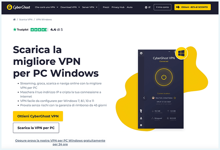 Installa CyberGhost su Windows
