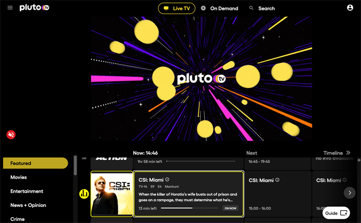 Pluto TV, vpn fox sports ao vivo