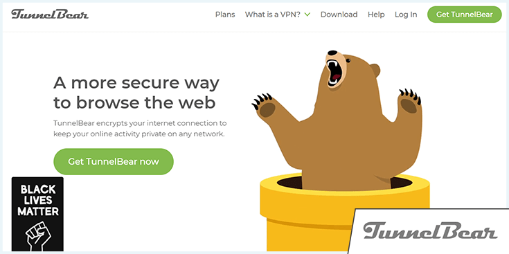 captura de tela do site da VPN TunnelBear, uma das melhores vpn para iphone gratis