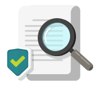 ícone de lista com lupa ip vpn