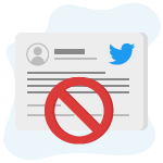 perfil do twitter com símbolo de proibido, representando twitter bloqueado no brasil
