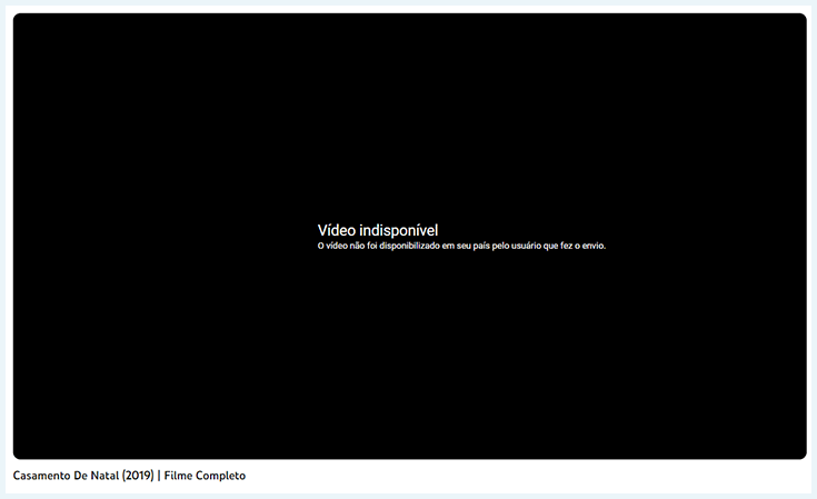 youtube bloqueado: captura de tela do youtube mostra um vídeo indisponível para uma determinada região