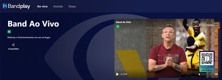 Captura de tela do serviço de streaming Bandplay fevereiro 2024 com o craque Neto