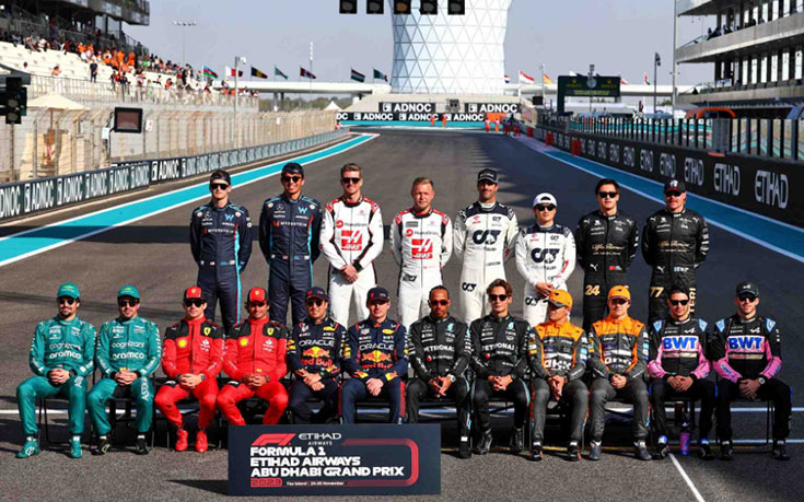 Foto oficial dos pilotos de Fórmula 1 no GP de Abu Dhabi 2023