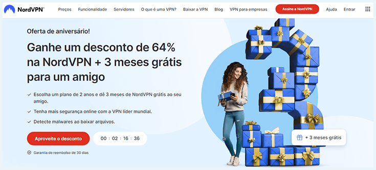 Site da NordVPN, uma boa VPN para o Brasil