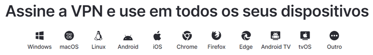 Captura de tela do site da NordVPN com a lista de dispositivos e respectivos ícones ótima vpn para ver indy 500 ao vivo