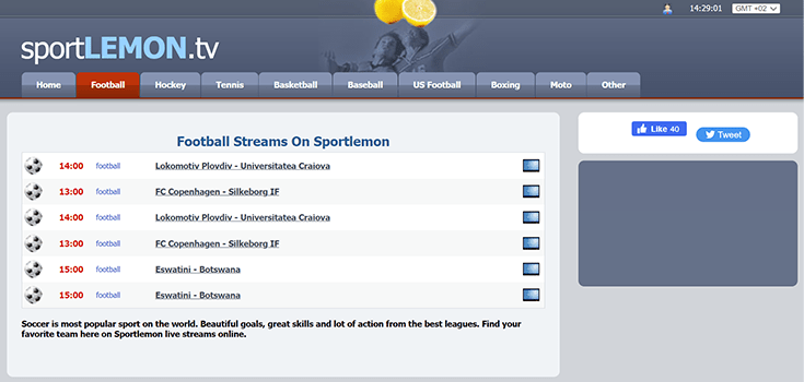 SportLemonTV para assistir futebol ao vivo gratis