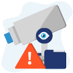O provedor de internet tem acesso ao meu histórico? Ícone de vigilância e monitoramento de atividades online