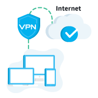 Como contar com um navegador que não deixa rastros? Ilustração que mostra como a VPN ajuda a ter uma conexão segura com a internet