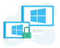 É possível usar um navegador que não deixa rastros? Ilustraçaõ com dois monitores, ambos com o símbolo do sistema operacional Windows, indicando o nível de privadidade que é oferecido