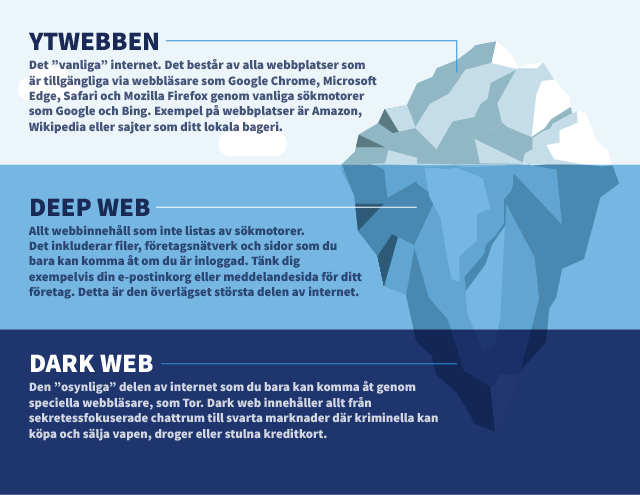 Infografik som förklarar olika delar av webben