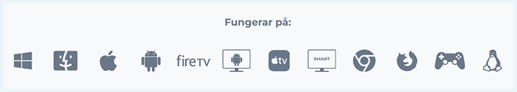 En bild av vad vilka typer av enheter som CyberGhost fungerar på