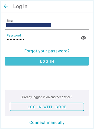 Skärmbild av Surfshark VPN, inloggning