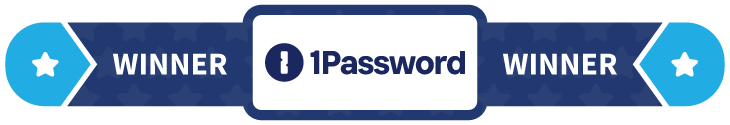 A banner, showing 1Password as the winner