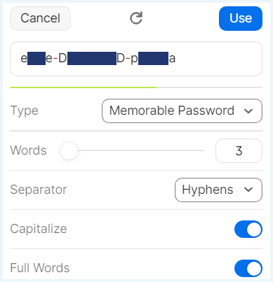 1Password's password generator
