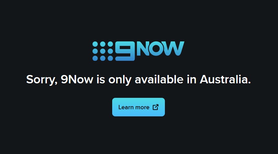 9Now is only available in Australia notification