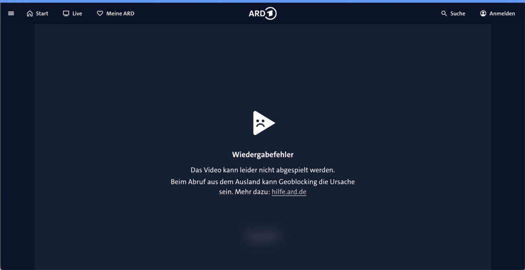 ARD error message