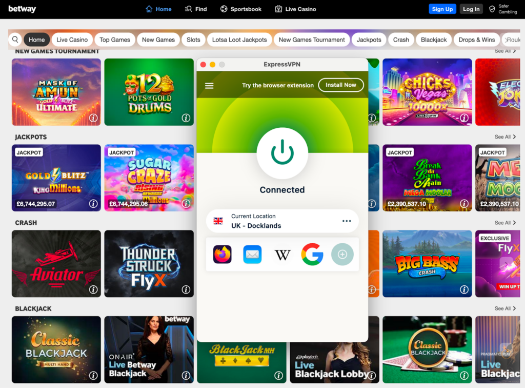 Betway unblocked with ExpressVPN