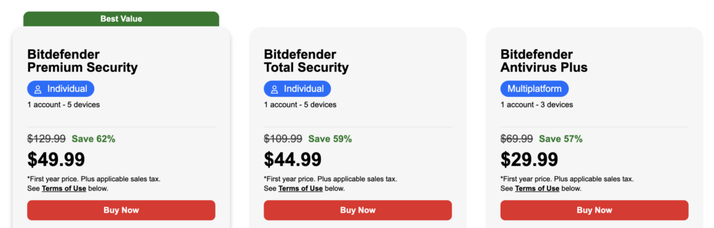 Bitdefender deals