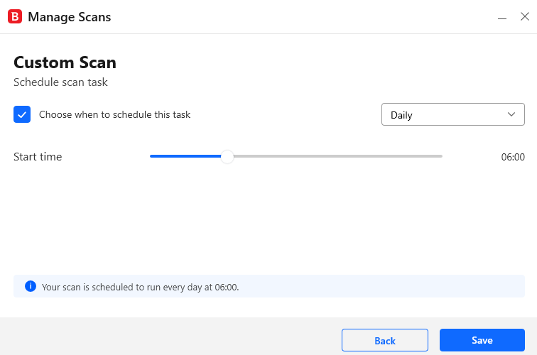 Bitdefender scan scheduling