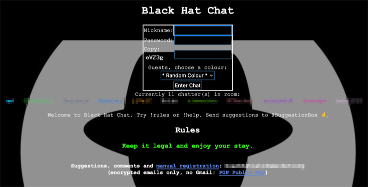 A screenshot of a popular dark web forum known as Black Hat Chat