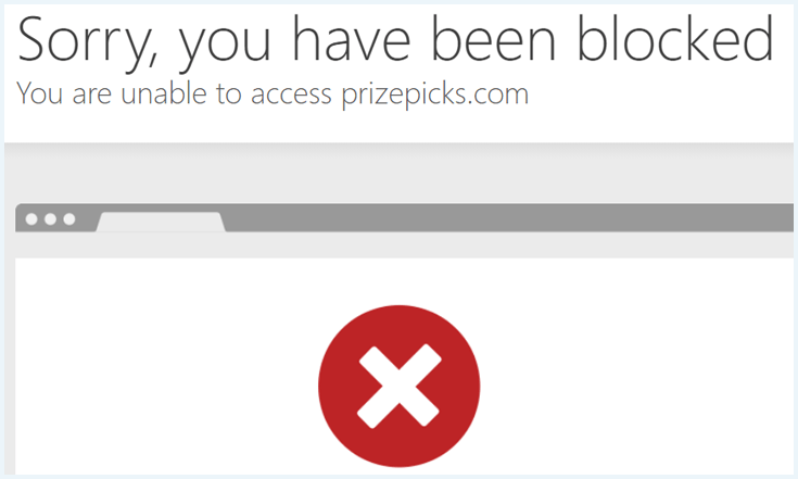Error prompt from Prizepicks.com