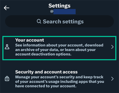 iOS version of Twitter/X's Menu