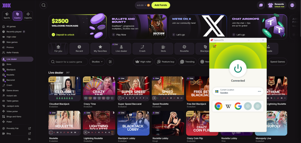 Cloudbet working with ExpressVPN