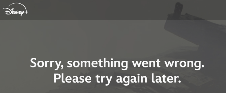 Screenshot error code Disney Plus