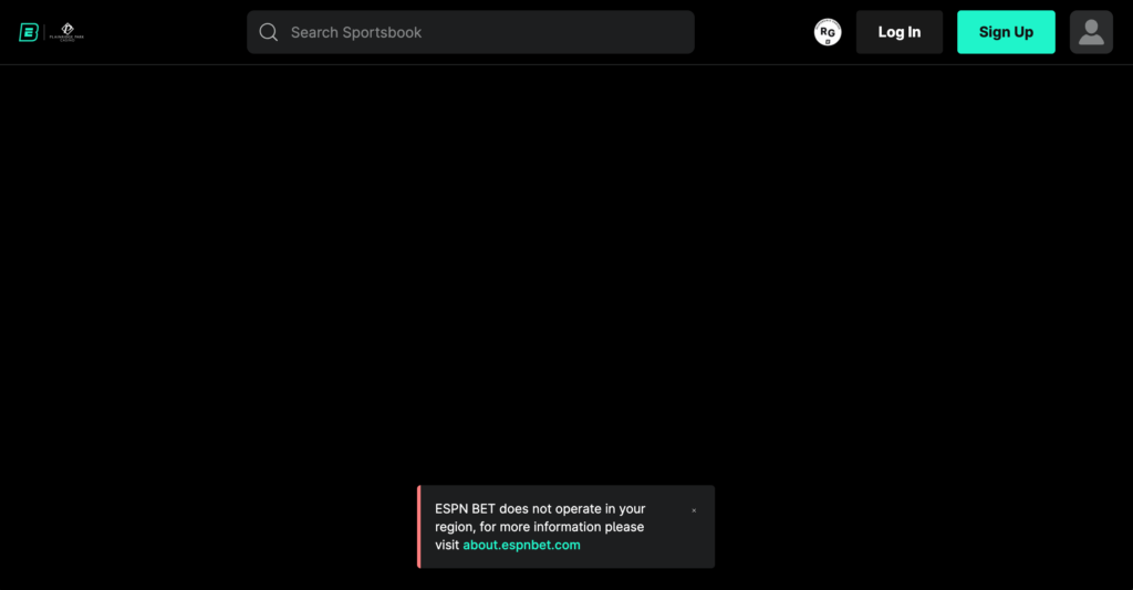 ESPN BET error message