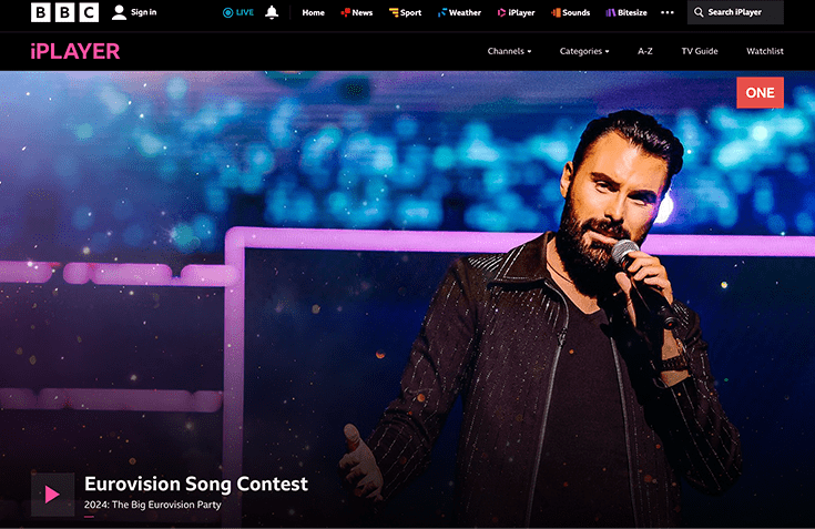 Eurovision 2024 showing on BBC iPlayer