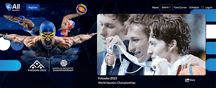 All Aquatics streaming platform, FINA 2023 Fukuoka