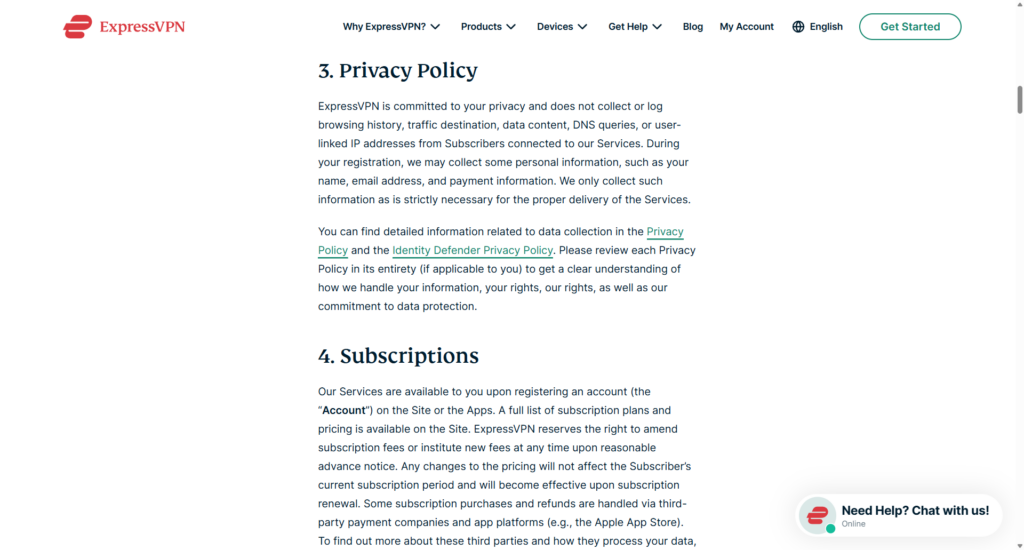 ExpressVPN no-logs policy