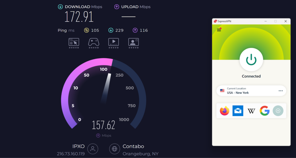 ExpressVPN speed test