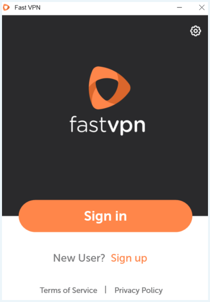 FastVPN app login screen
