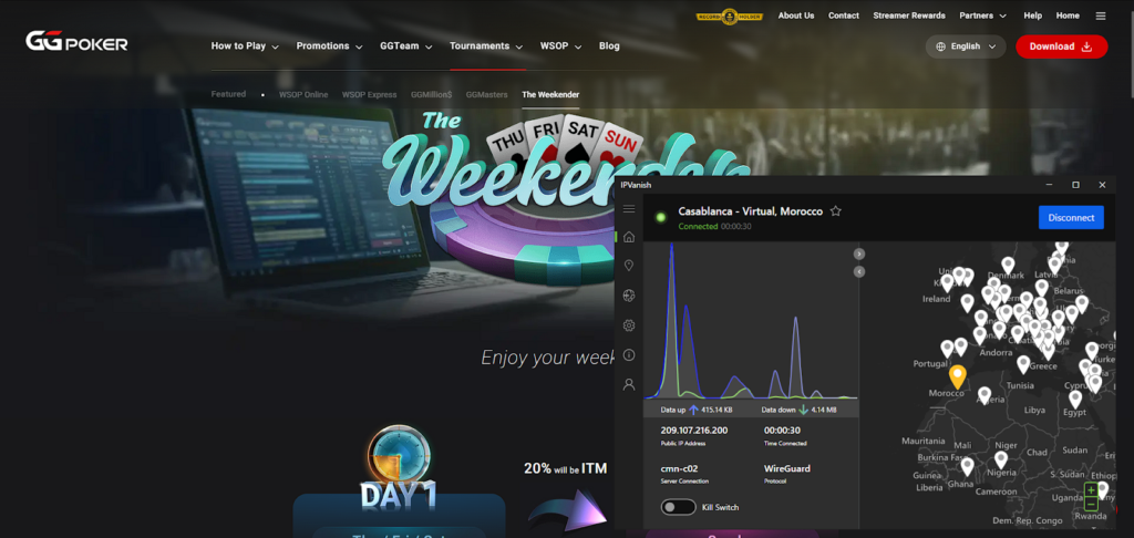 GGPoker unblocked with IPVanish