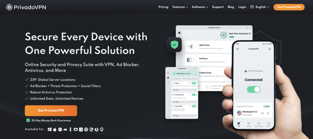 Go to PrivadoVPN website