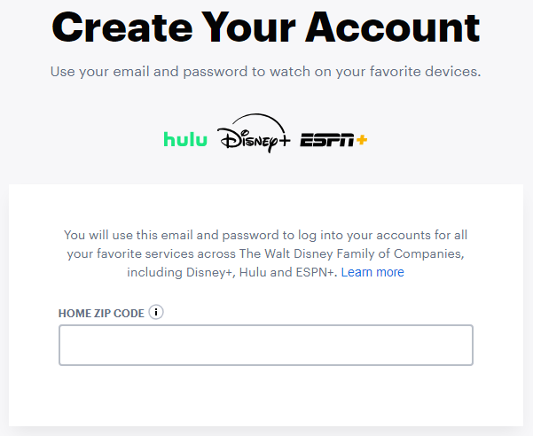 Form to fill in your US zip code