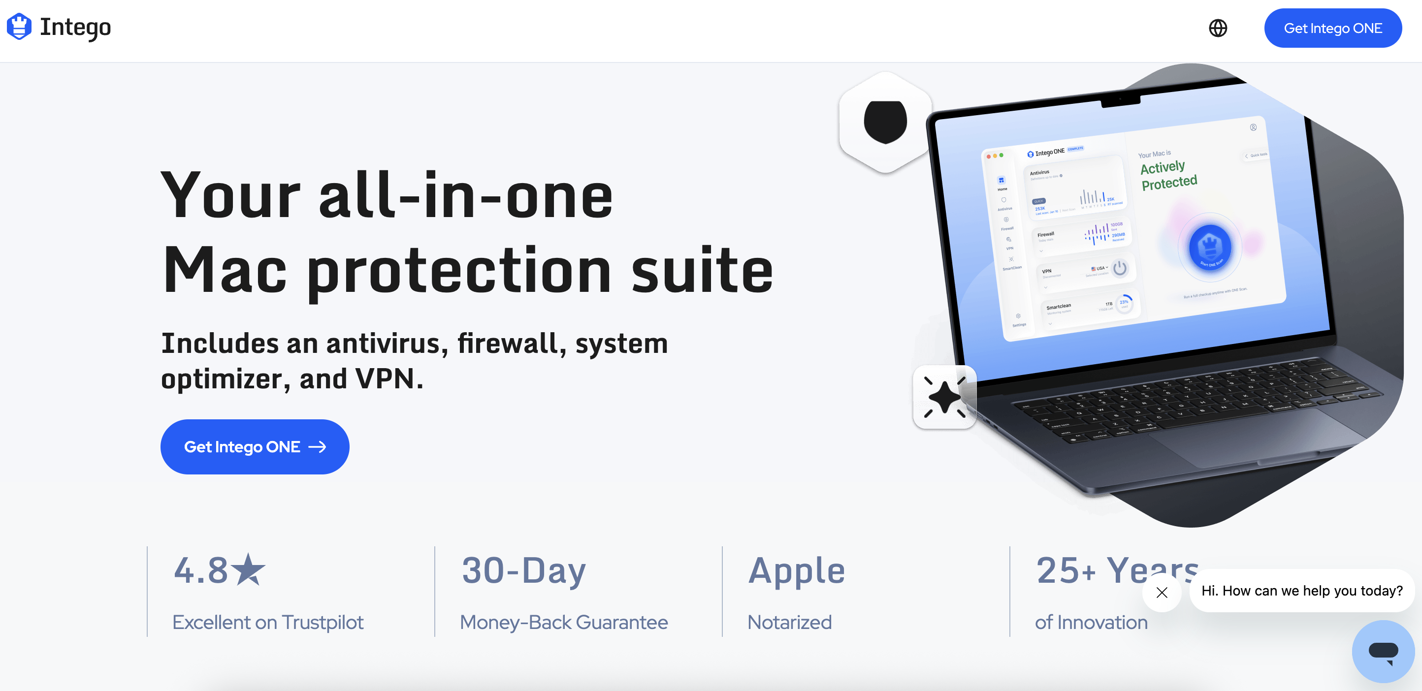 Intego One homepage