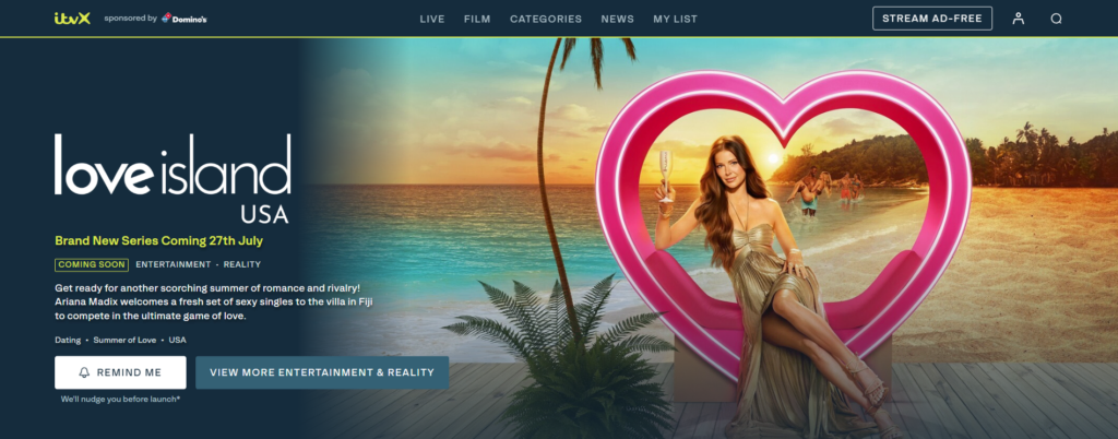 Love Island USA season 8 on ITVX