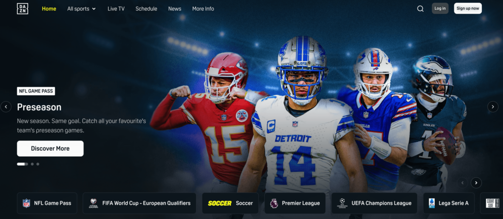 NFL Game Pass International on DAZN Canada