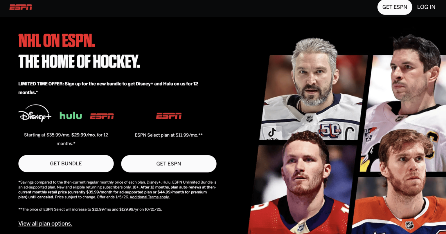 How To Watch Blackout NHL Games Live In The 2025 26 Season NHL ESPN Plus 1536x808 