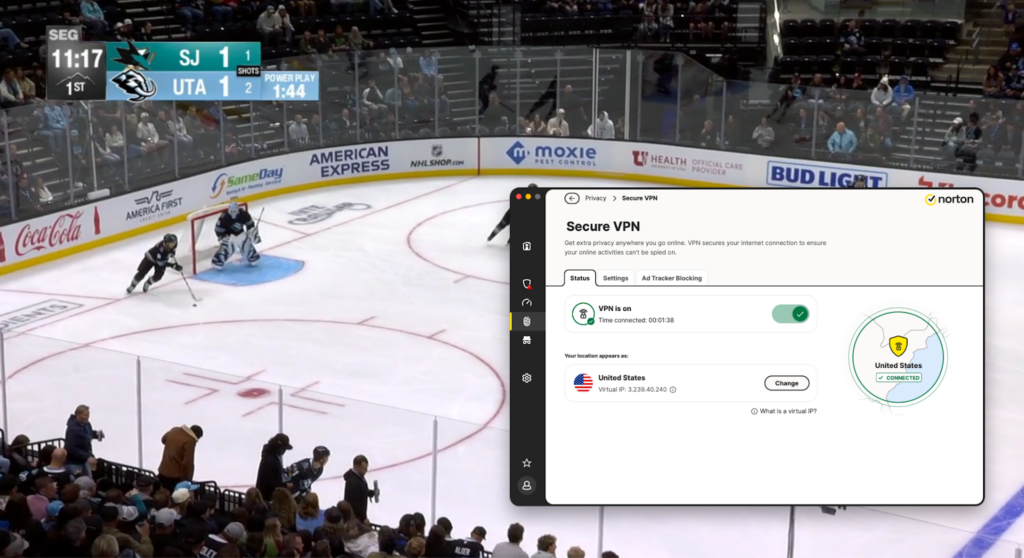 Accessing NHL games with Norton VPN