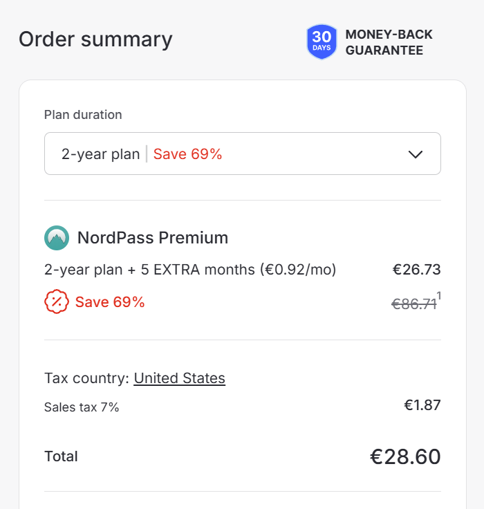 NordPass Black Friday deal pricing