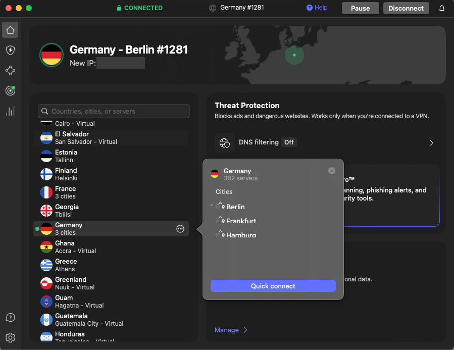 NordVPN German servers