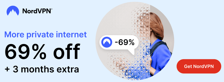 Banner from NordVPN introducing the Spring Sale with 69% off and 3 months extra