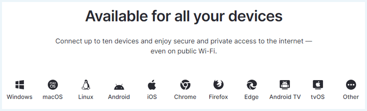 The operating systems supported by NordVPN